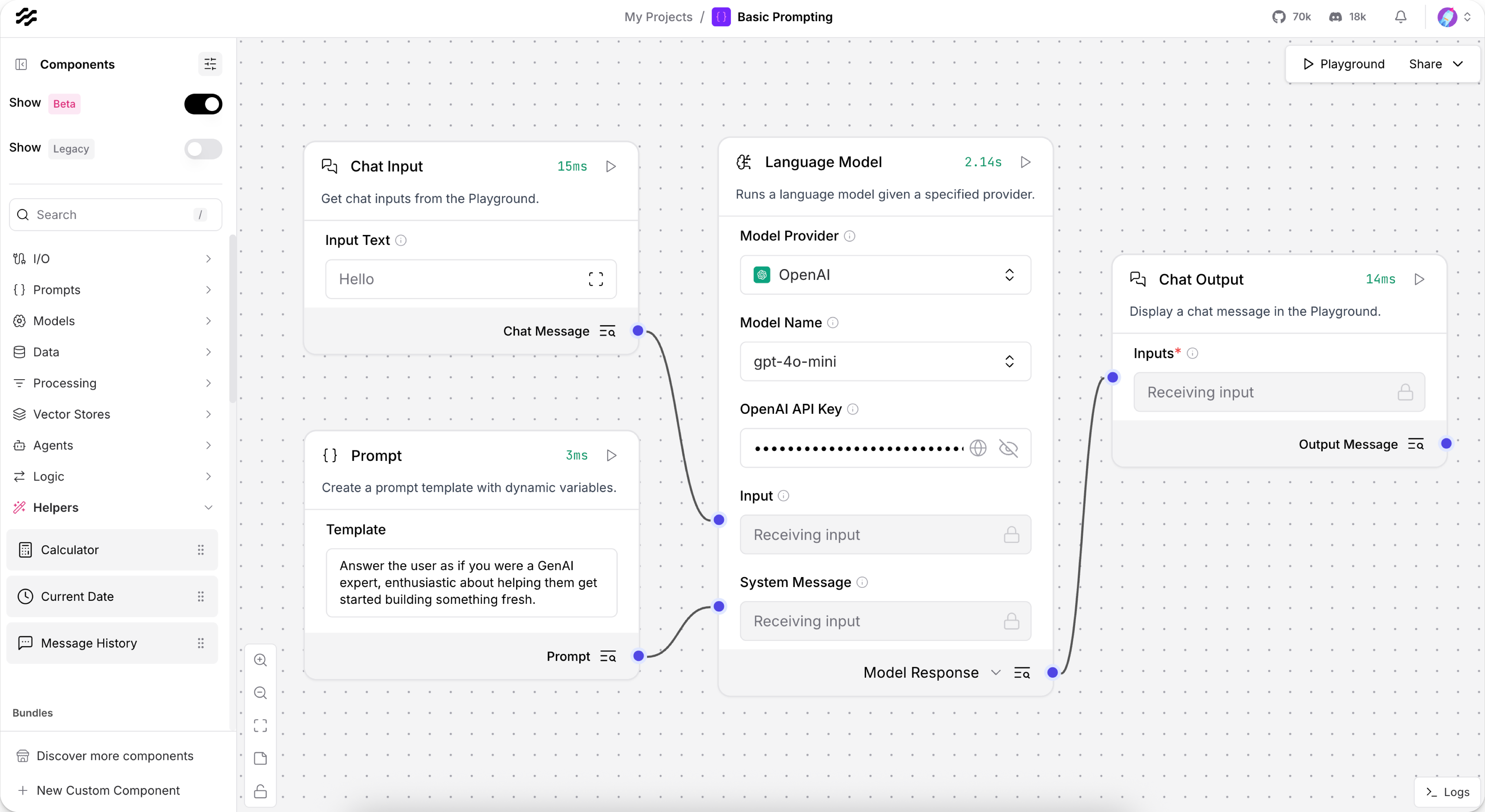 LangFlow's interface